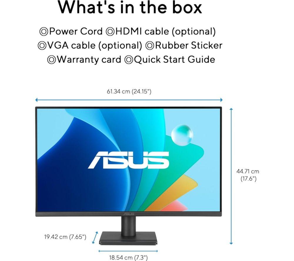 ASUS VA279HG Full HD 27" IPS LED Monitor - Black image number 3 of 8