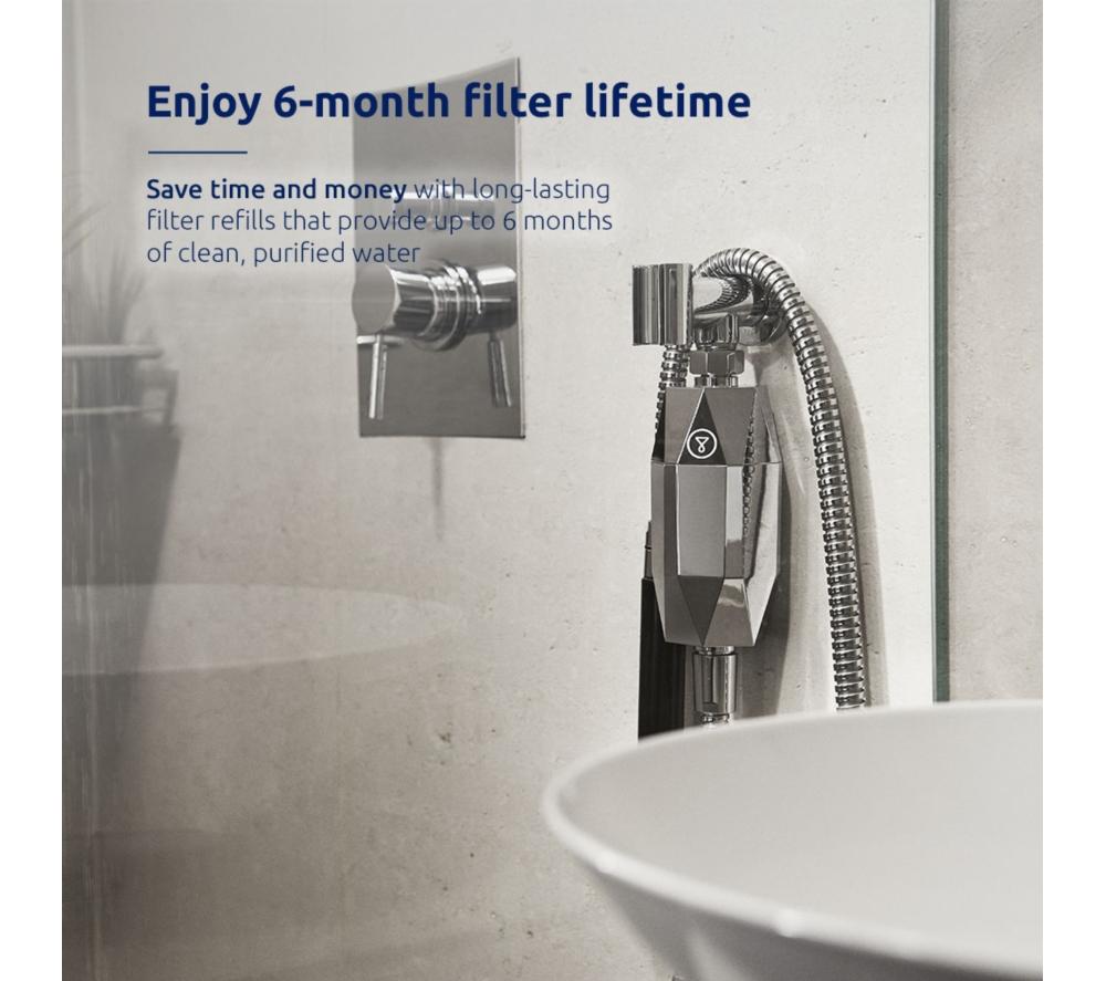 TAPPWATER ShowerPro Diamond Shower Filter - Annual Pack, Silver image number 4 of 8