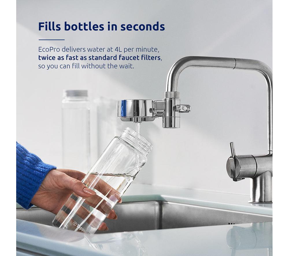TAPPWATER EcoPro Compact Water Filter - Annual Pack, Chrome Silver image number 2 of 8