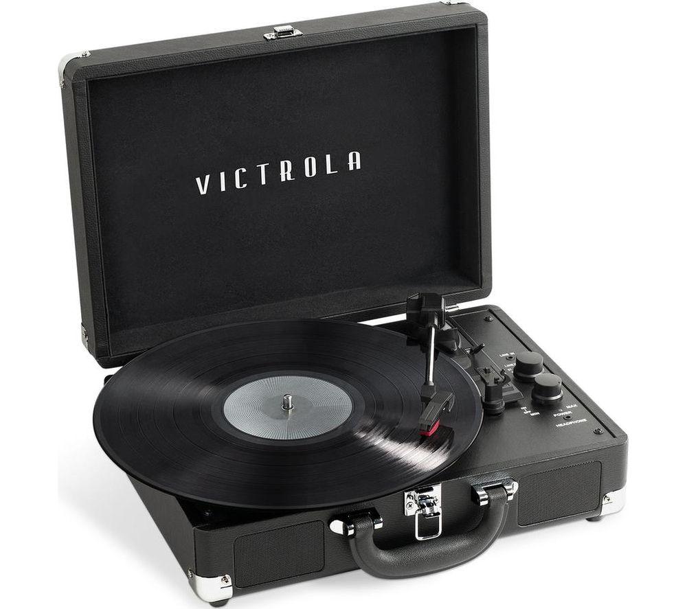 Victrola Journey Portable Belt Drive Bluetooth Turntable - Black, Black