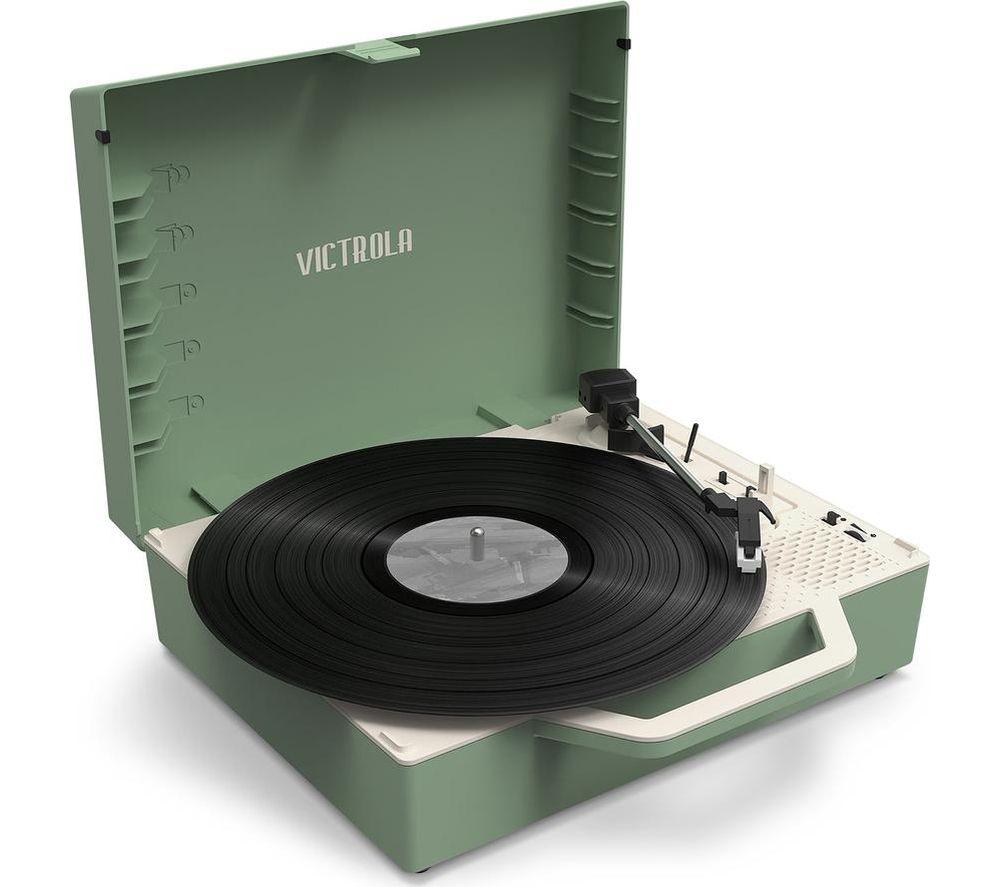 Victrola Re-Spin Portable Belt Drive Bluetooth Turntable - Basil Green, Green