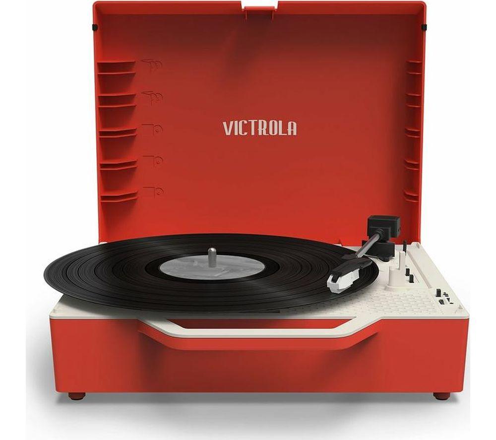 VICTROLA Re-Spin Portable Belt Drive Bluetooth Turntable - Red image number 6 of 11