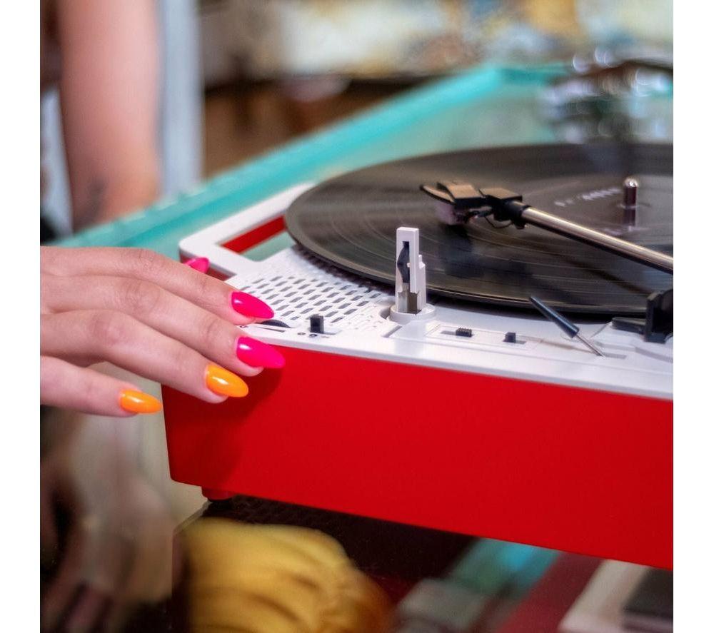 VICTROLA Re-Spin Portable Belt Drive Bluetooth Turntable - Red image number 10 of 11