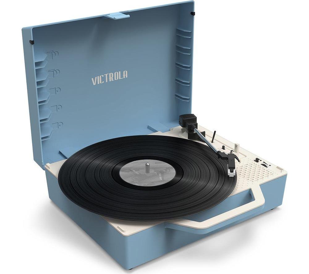Victrola Re-Spin Portable Belt Drive Bluetooth Turntable - Light Blue, Blue