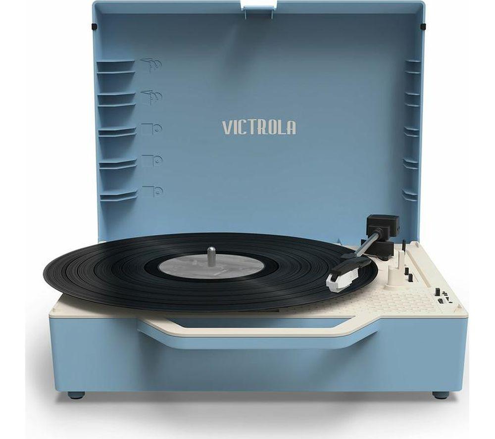VICTROLA Re-Spin Portable Belt Drive Bluetooth Turntable - Light Blue image number 6 of 12