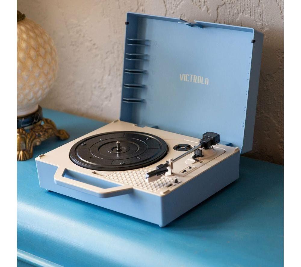 VICTROLA Re-Spin Portable Belt Drive Bluetooth Turntable - Light Blue image number 9 of 12