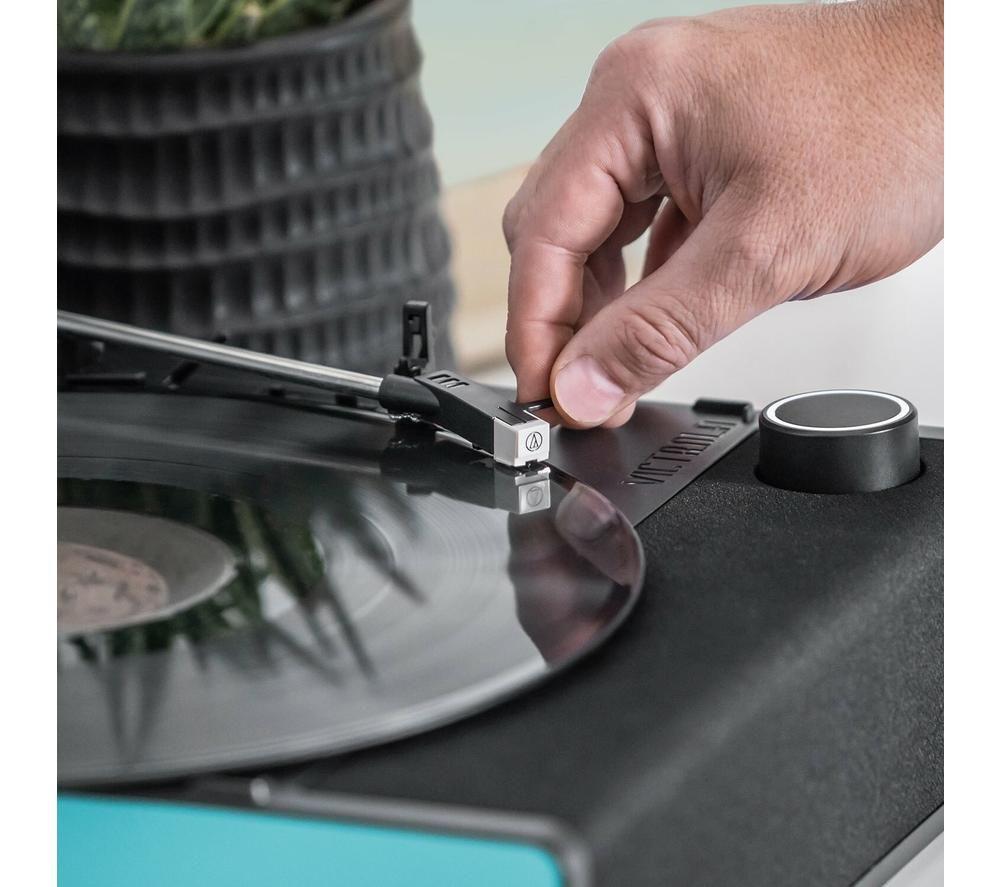 VICTROLA Revolution Go Portable Belt Drive Bluetooth Turntable - Celestial Blue image number 8 of 10