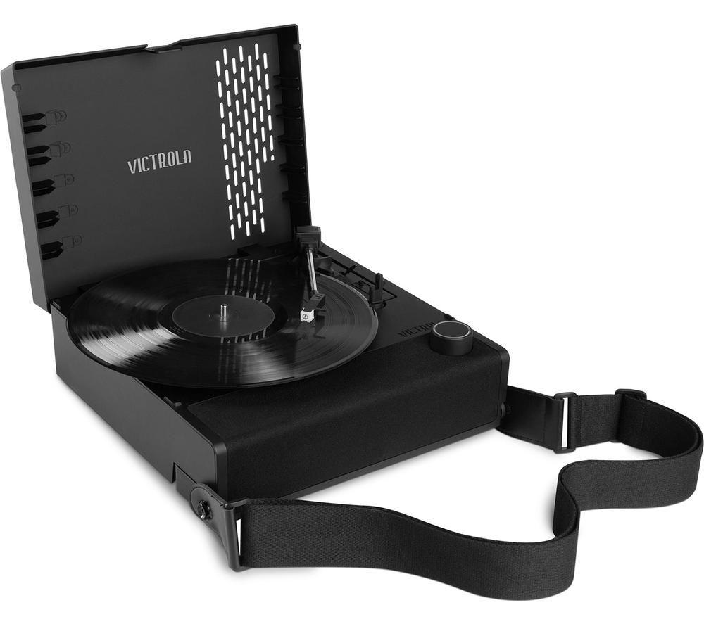 Image of VICTROLA Revolution Go Portable Belt Drive Bluetooth Turntable - Black, Black 5060647650940