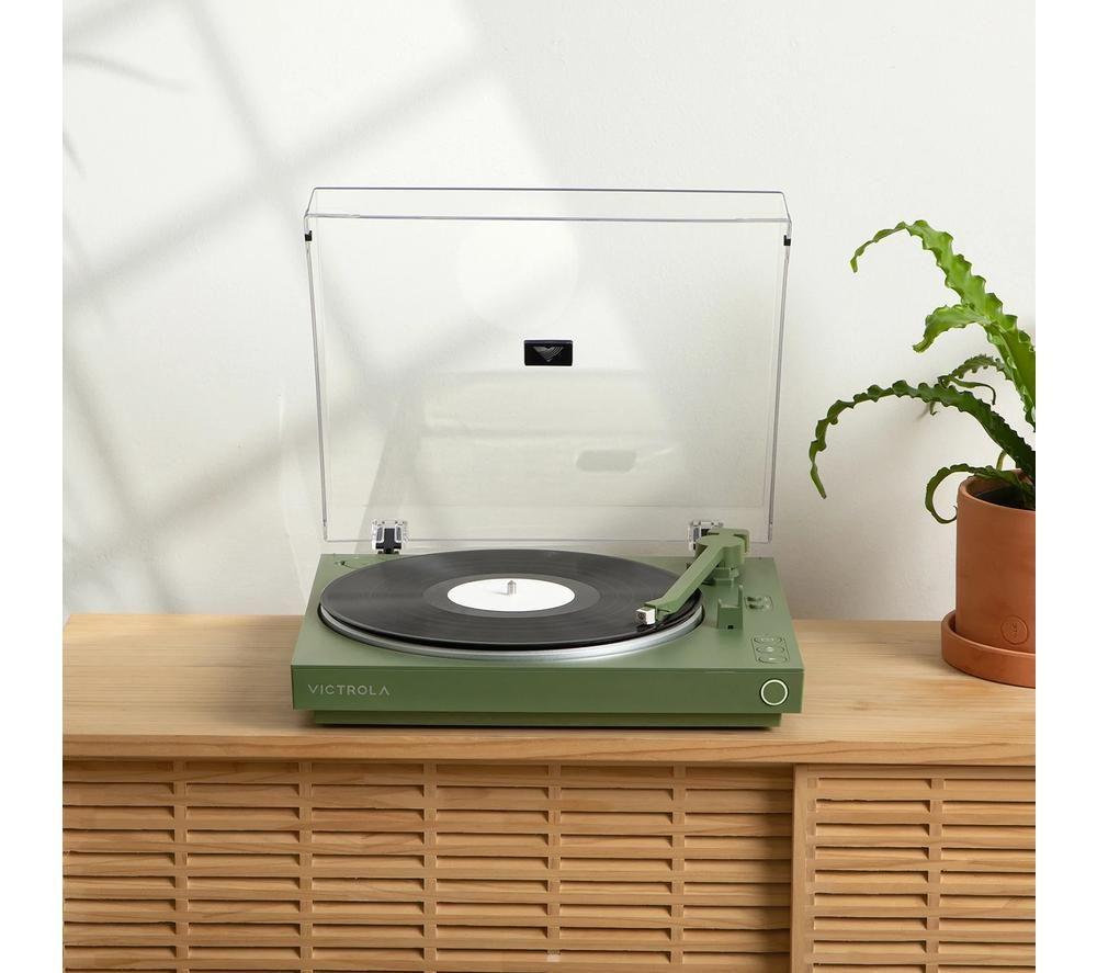 VICTROLA Automatic VPT-800 Belt Drive Bluetooth Turntable - Matte Green image number 3 of 5