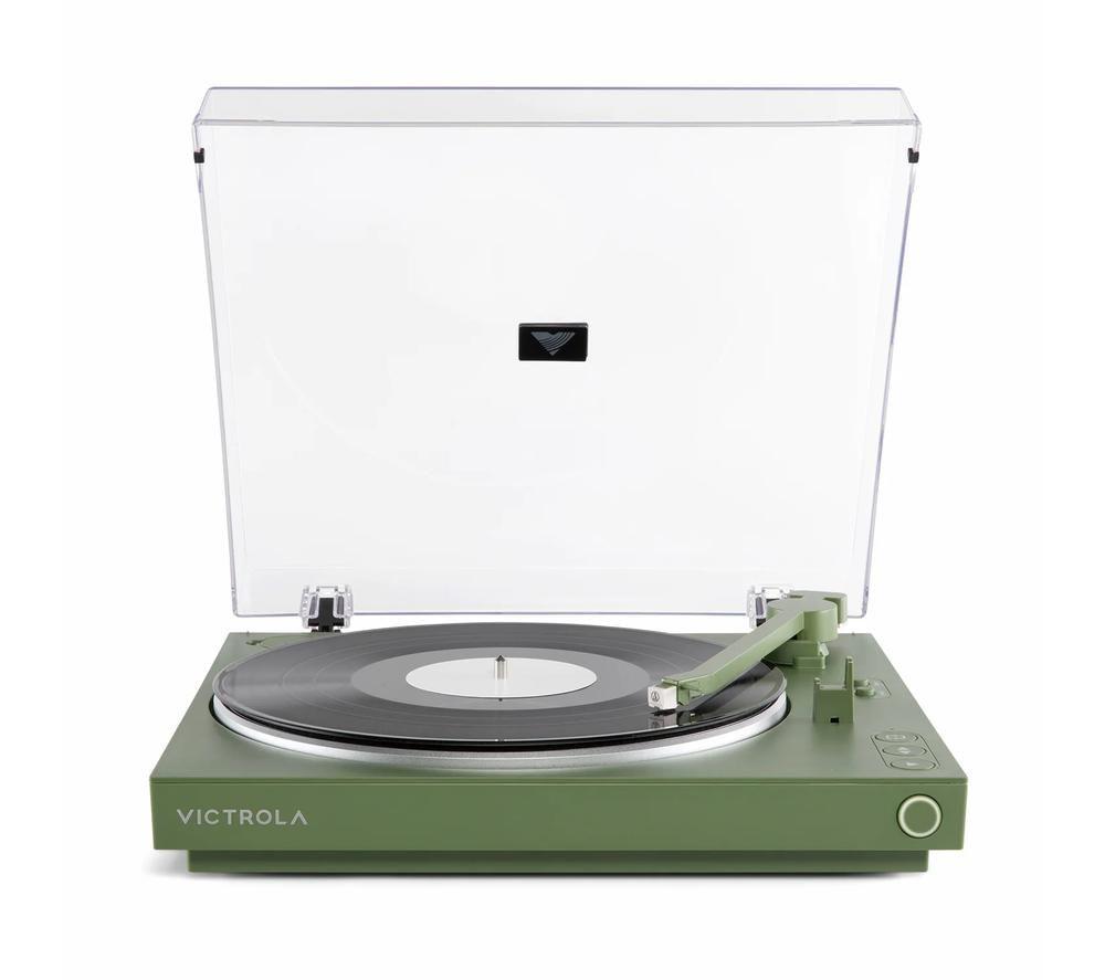 VICTROLA Automatic VPT-800 Belt Drive Bluetooth Turntable - Matte Green image number 5 of 5