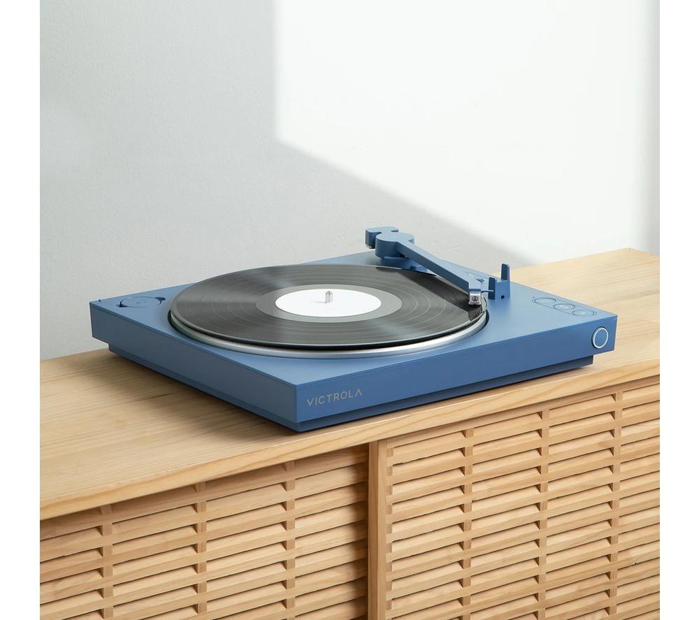 VICTROLA Automatic VPT-800 Belt Drive Bluetooth Turntable - Blue image number 3 of 11