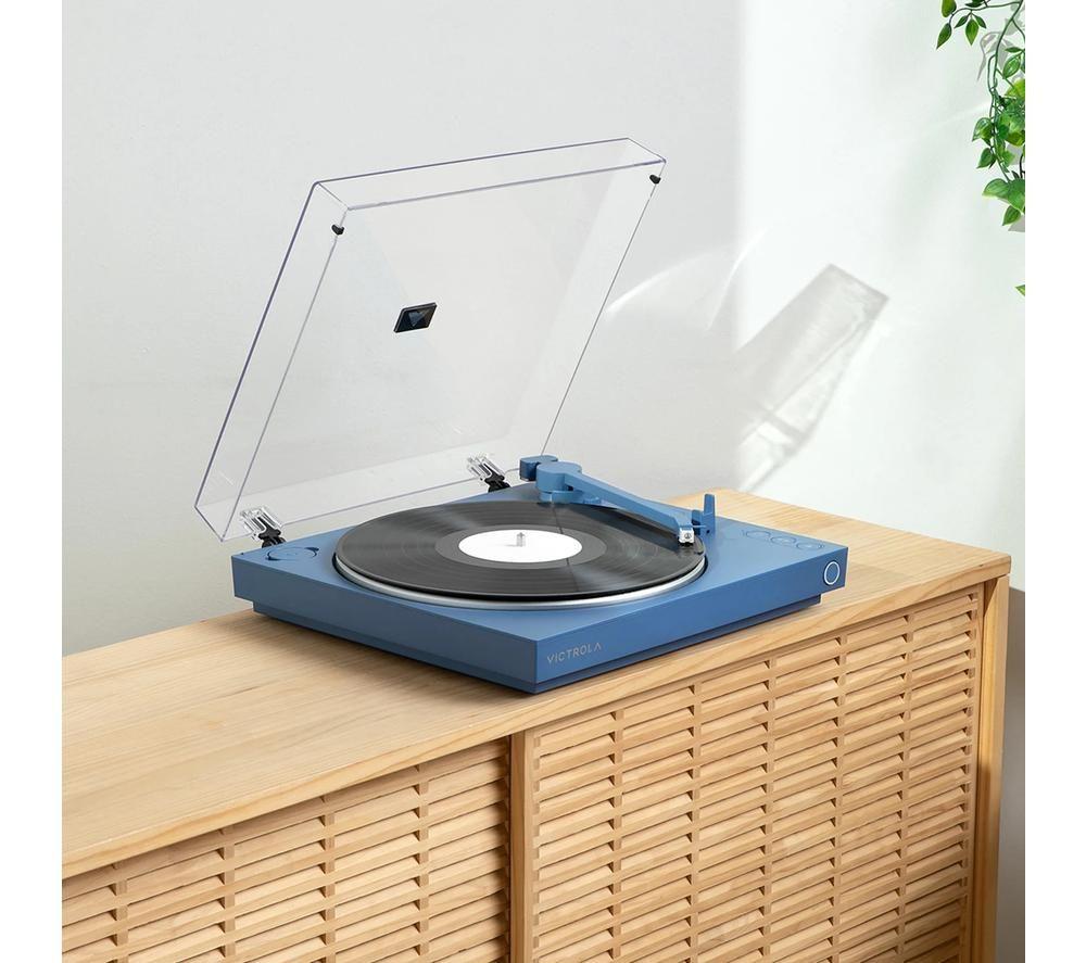 VICTROLA Automatic VPT-800 Belt Drive Bluetooth Turntable - Blue image number 4 of 11