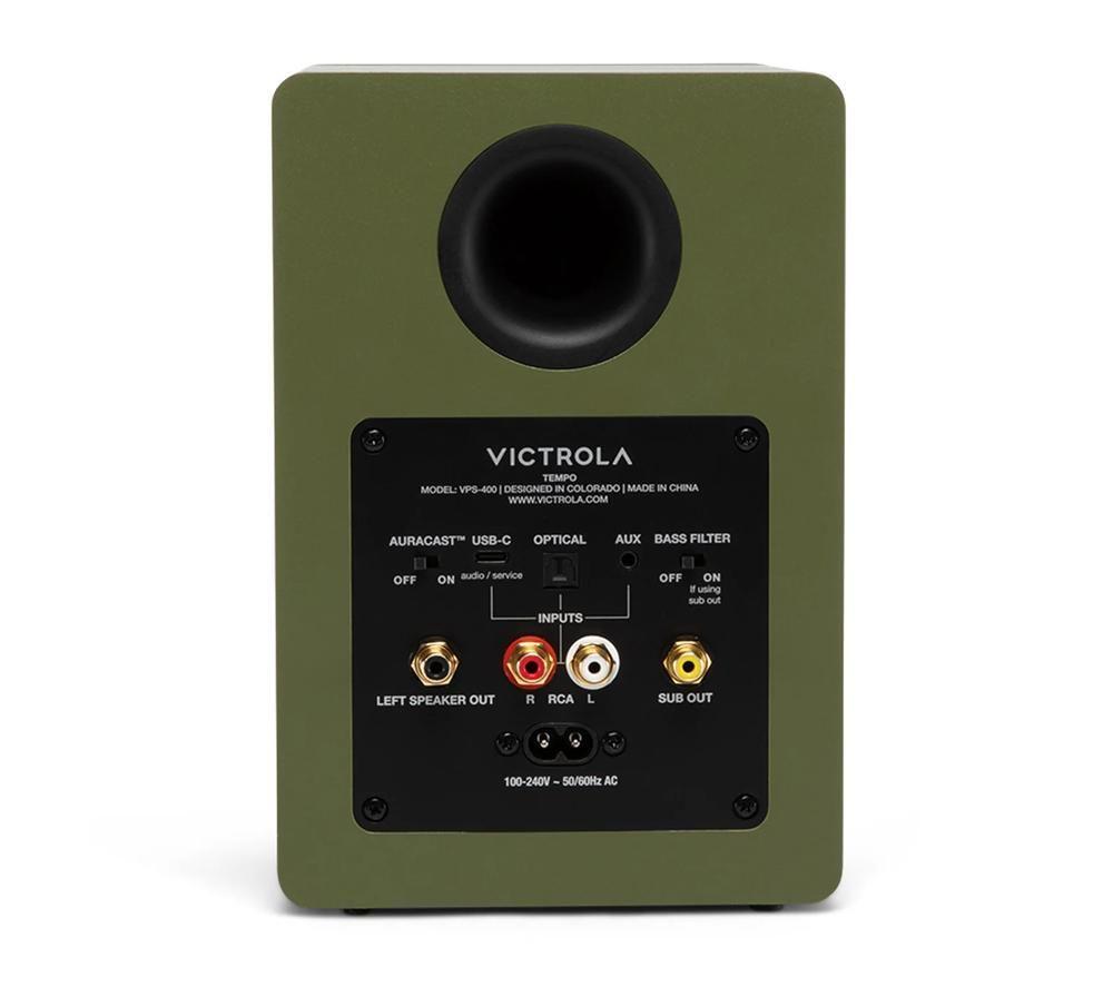 VICTROLA Tempo VPS-400 Bluetooth Bookshelf Speakers - Matte Green image number 2 of 15