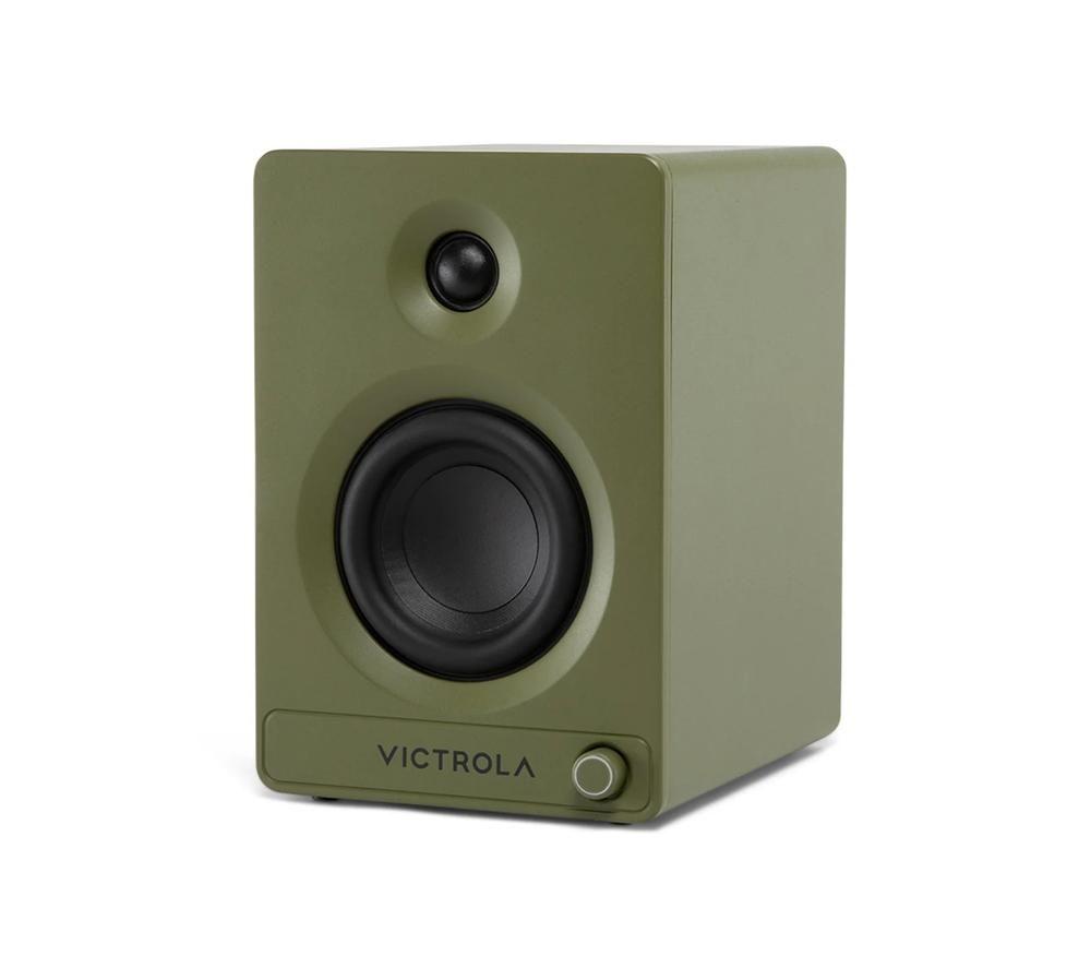 VICTROLA Tempo VPS-400 Bluetooth Bookshelf Speakers - Matte Green image number 3 of 15