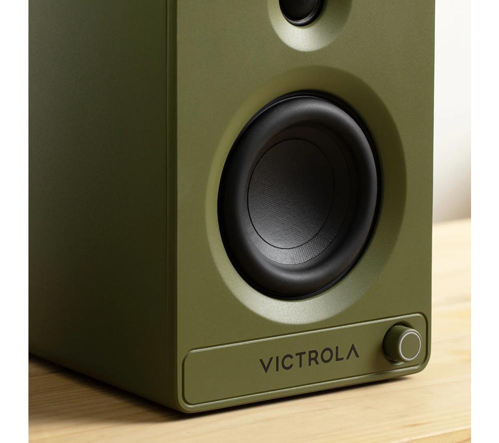 VICTROLA Tempo VPS-400 Bluetooth Bookshelf Speakers - Matte Green image number 4 of 15