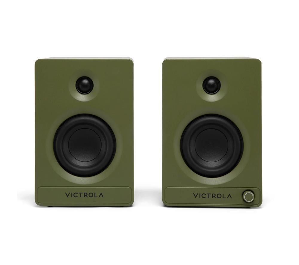 VICTROLA Tempo VPS-400 Bluetooth Bookshelf Speakers - Matte Green image number 8 of 15