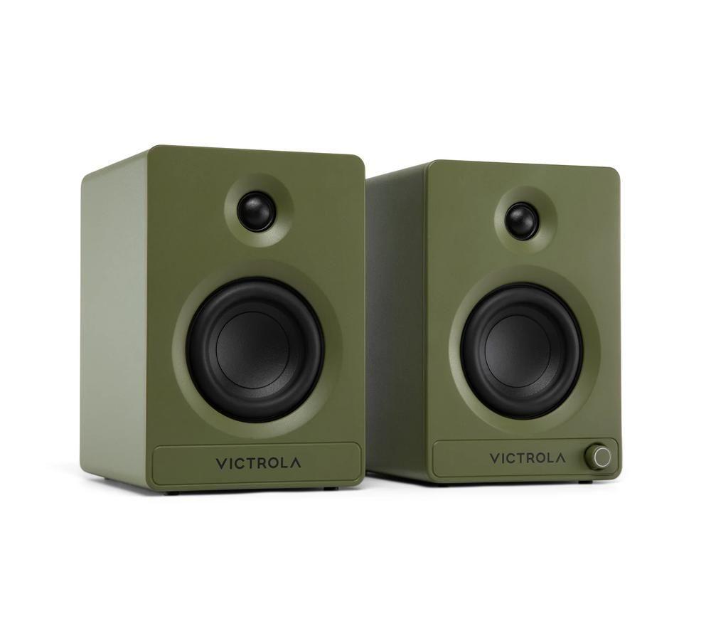 VICTROLA Tempo VPS-400 Bluetooth Bookshelf Speakers - Matte Green image number 9 of 15