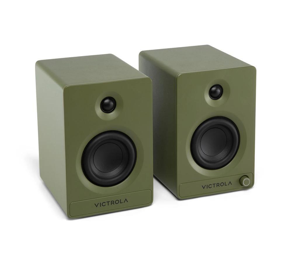 VICTROLA Tempo VPS-400 Bluetooth Bookshelf Speakers - Matte Green image number 10 of 15