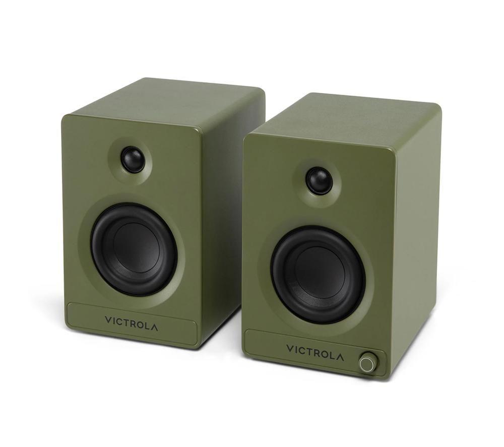 VICTROLA Tempo VPS-400 Bluetooth Bookshelf Speakers - Matte Green image number 13 of 15