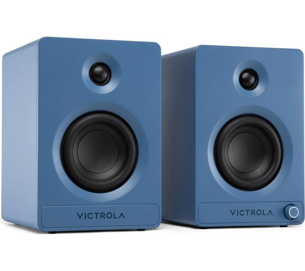 VICTROLA Tempo VPS-400 Bluetooth Bookshelf Speakers - Blue image number 4 of 15
