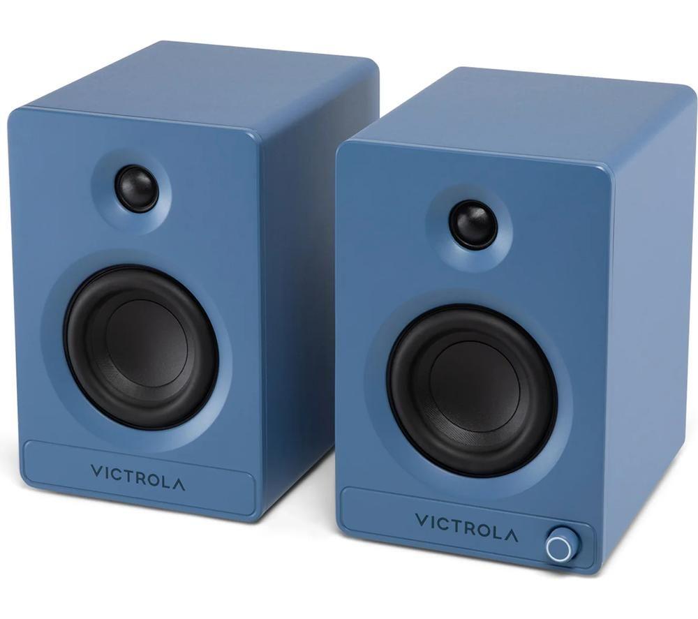 VICTROLA Tempo VPS-400 Bluetooth Bookshelf Speakers - Blue image number 7 of 15