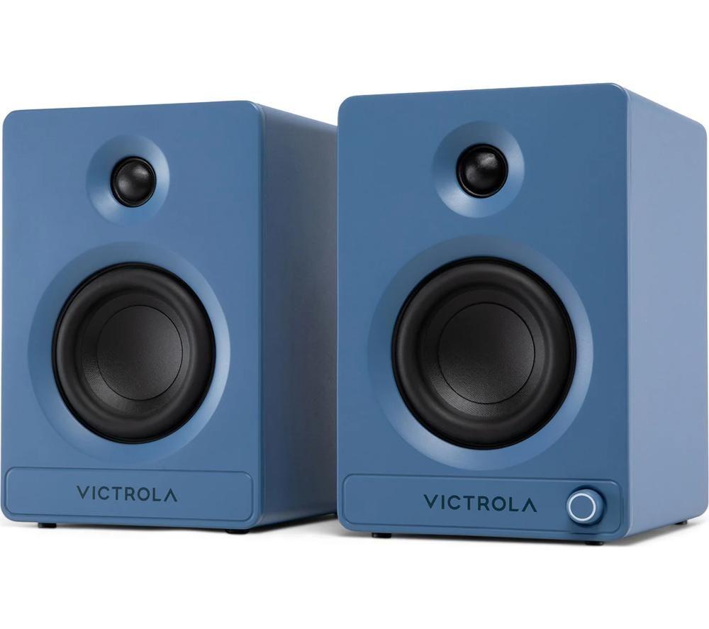 VICTROLA Tempo VPS-400 Bluetooth Bookshelf Speakers - Blue image number 8 of 15