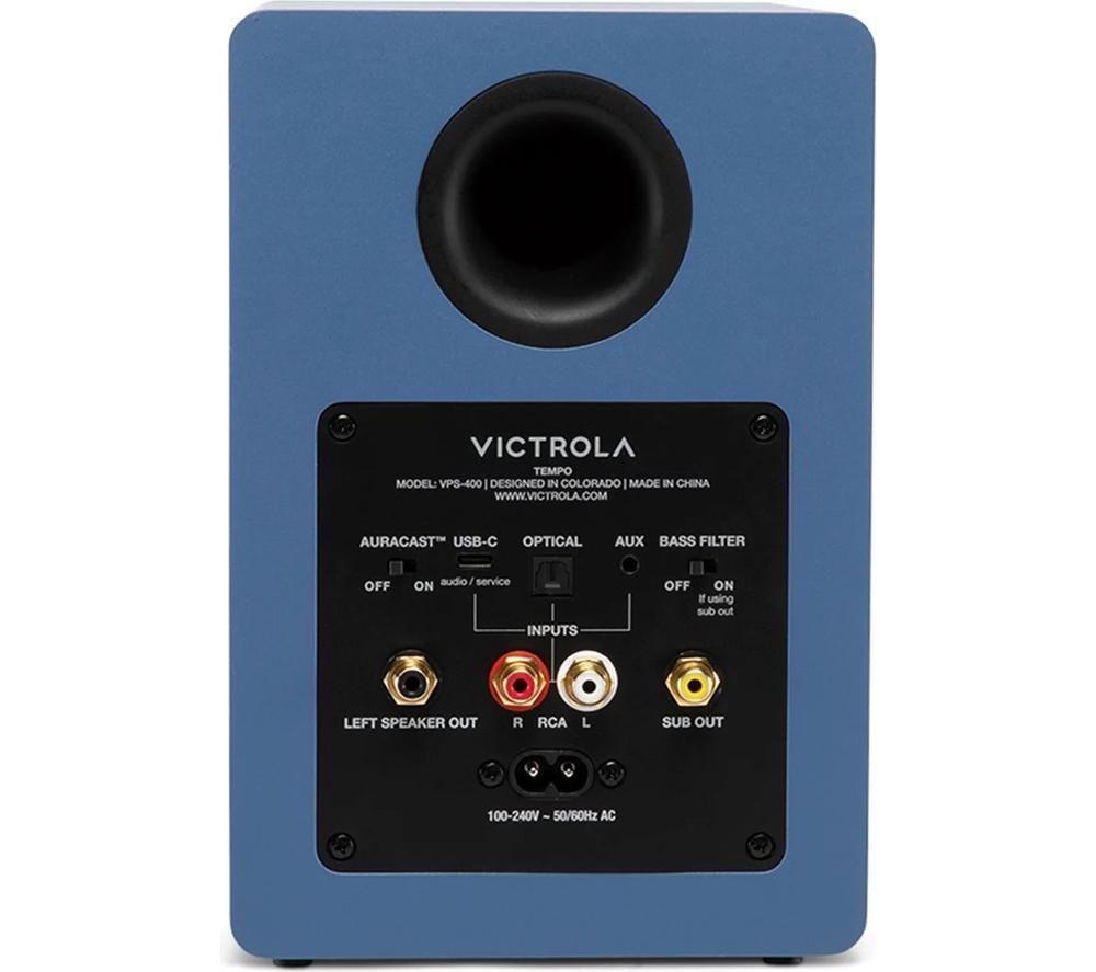 VICTROLA Tempo VPS-400 Bluetooth Bookshelf Speakers - Blue image number 9 of 15