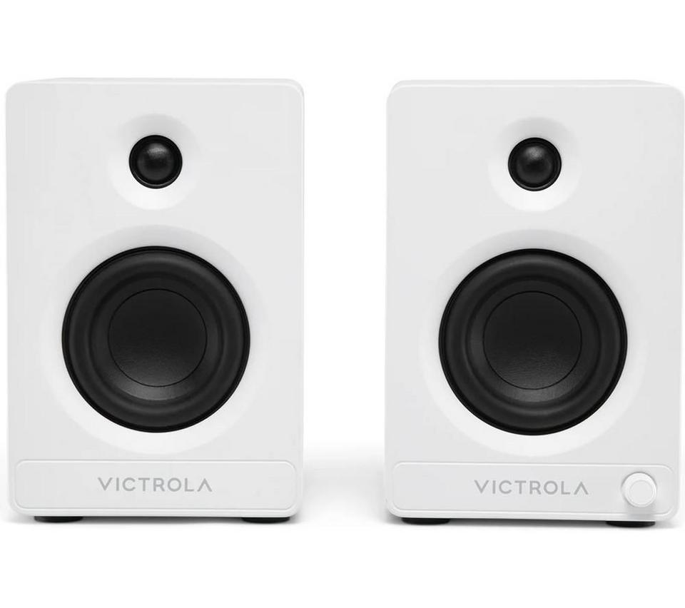 VICTROLA Tempo VPS-400 Bluetooth Bookshelf Speakers - White