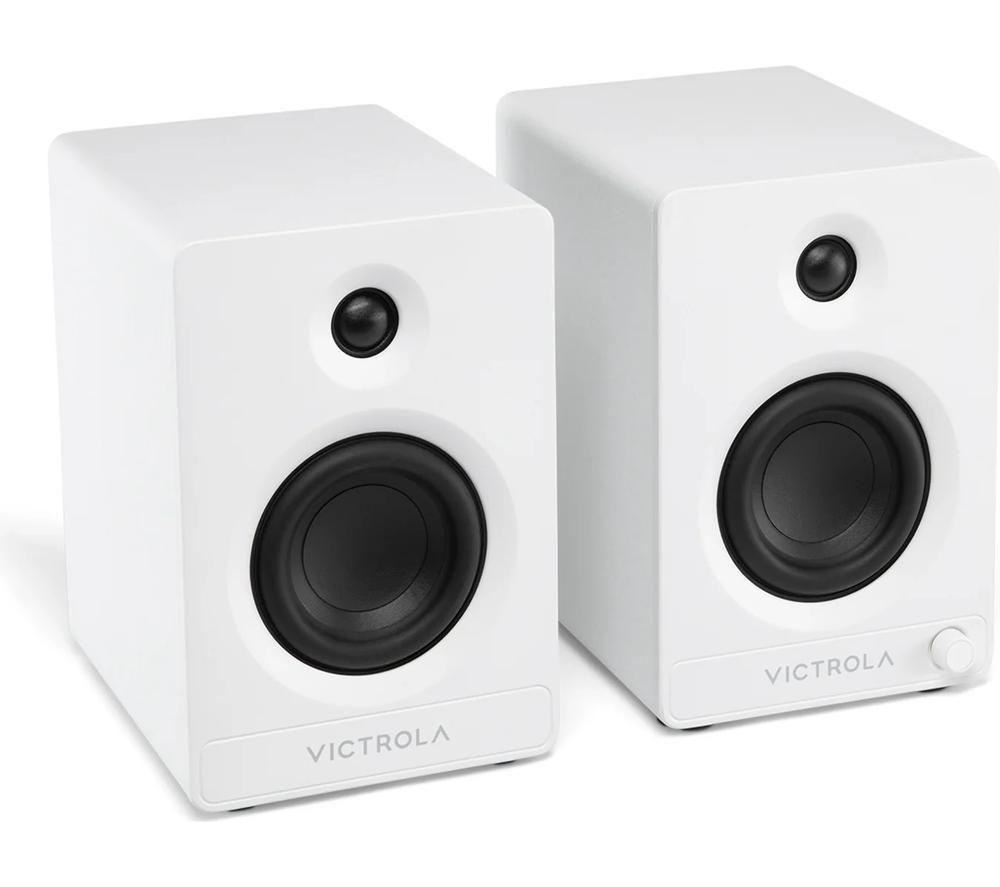 VICTROLA Tempo VPS-400 Bluetooth Bookshelf Speakers - White image number 2 of 8