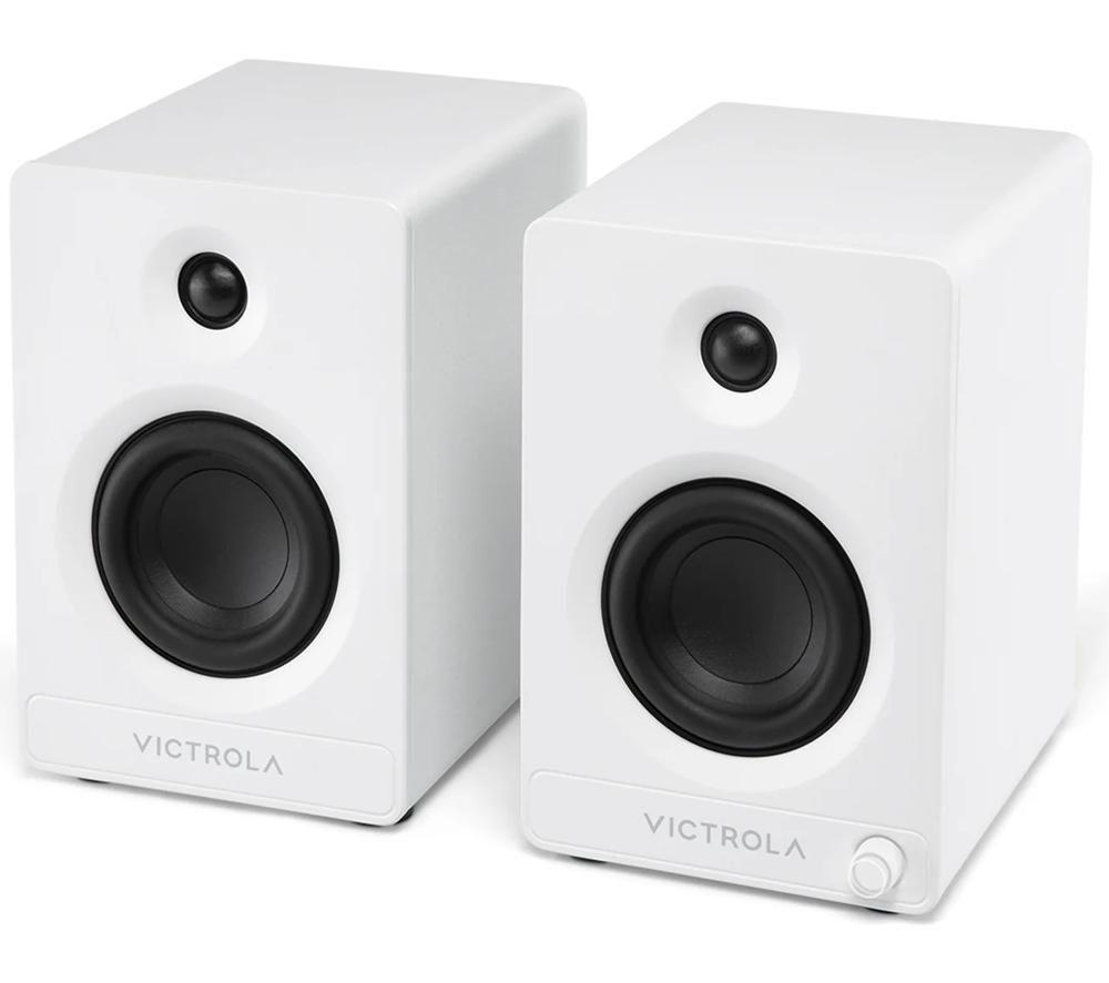 VICTROLA Tempo VPS-400 Bluetooth Bookshelf Speakers - White image number 7 of 8