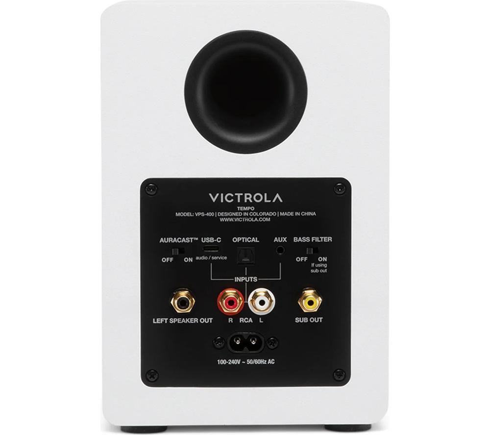 VICTROLA Tempo VPS-400 Bluetooth Bookshelf Speakers - White image number 8 of 8