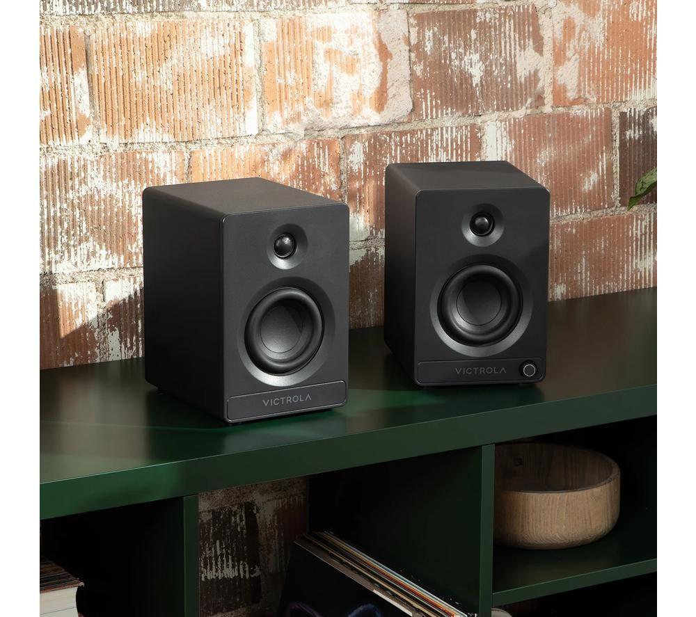 VICTROLA Tempo VPS-400 Bluetooth Bookshelf Speakers - Black image number 2 of 9
