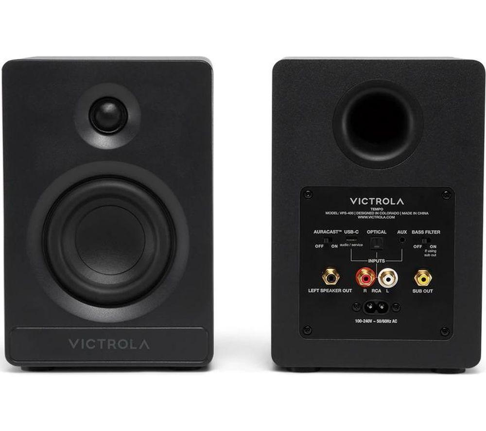 VICTROLA Tempo VPS-400 Bluetooth Bookshelf Speakers - Black image number 5 of 9