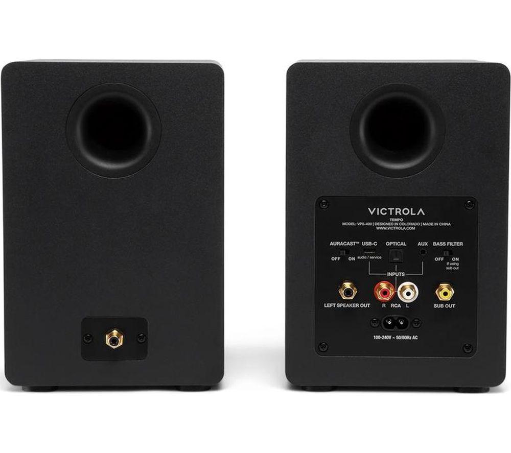 VICTROLA Tempo VPS-400 Bluetooth Bookshelf Speakers - Black image number 9 of 9