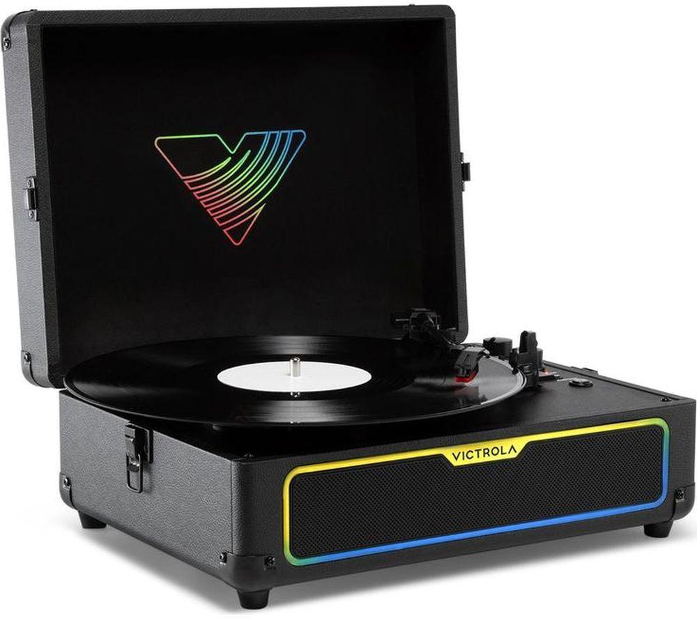 VICTROLA Journey Glow Portable Belt Drive Bluetooth Turntable - Black image number 6 of 11