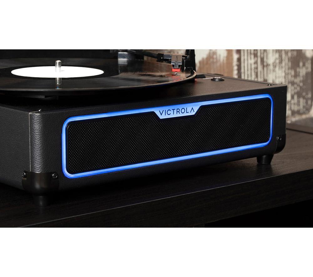 VICTROLA Journey Glow Portable Belt Drive Bluetooth Turntable - Black image number 9 of 11