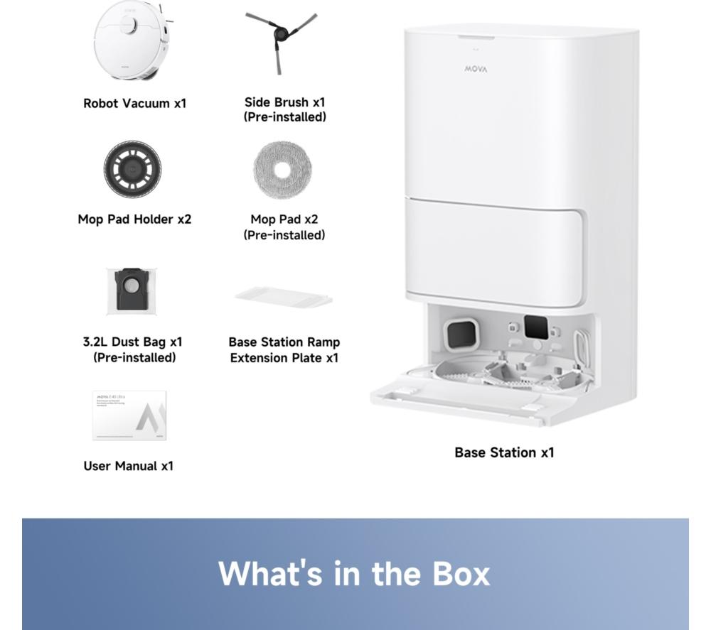 MOVA E40 Ultra Robot Vacuum Cleaner - White image number 2 of 11