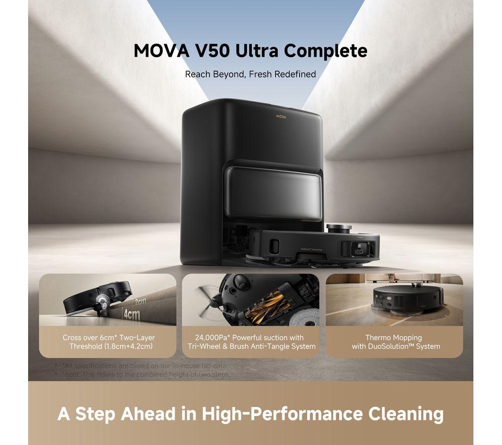 MOVA V50 Ultra Complete Robot Vacuum Cleaner - Black image number 8 of 10
