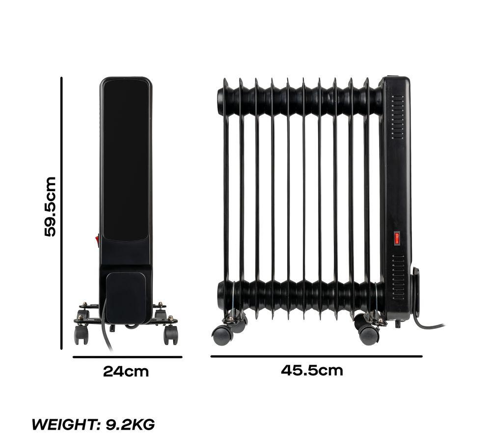 DAEWOO HEA1978GE Portable Oil-Filled Radiator - Black image number 2 of 7