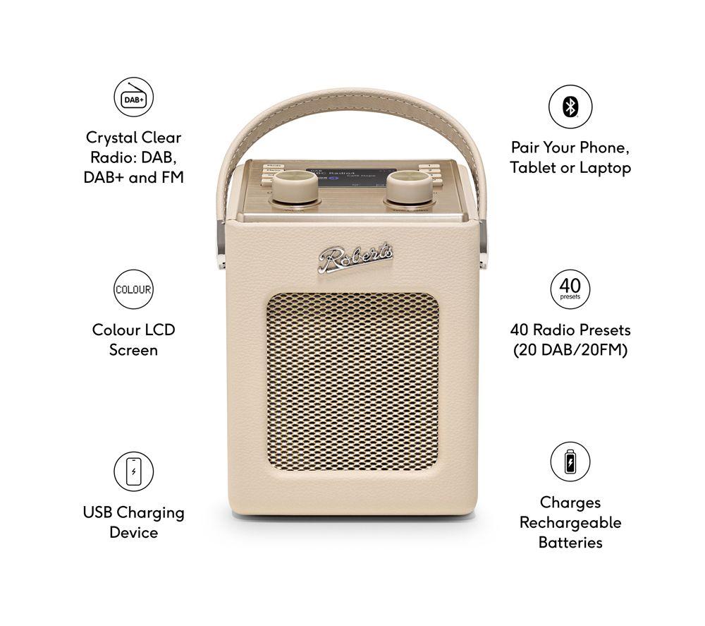 ROBERTS Revival Mini2 Portable DAB+/FM Bluetooth Radio - Pastel Cream image number 2 of 6