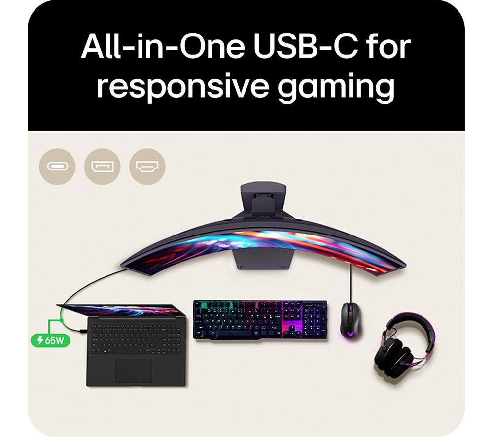 LG UltraGear GX9 34GX900A-B Quad HD 34" Curved WOLED Gaming Monitor - Black image number 7 of 22
