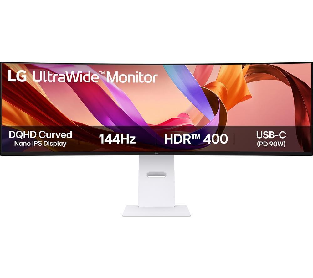 Lg Ultrawide 49U950a-W Ultrawide Dual Quad Hd 49 Curved Nano Ips Lcd Monitor - White, White