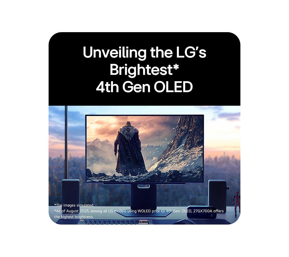 LG UltraGear GX7 27GX700A-B.AEK Quad HD 27" OLED Gaming Monitor - Black image number 8 of 26
