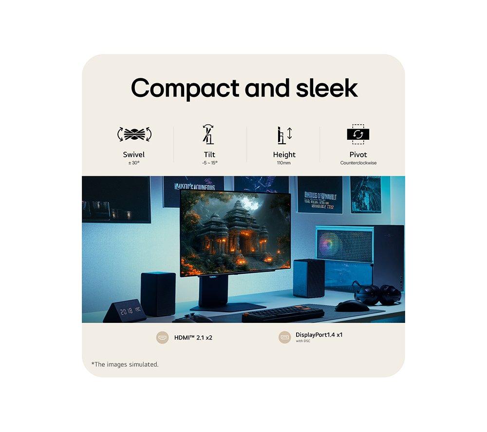 LG UltraGear GX7 27GX700A-B.AEK Quad HD 27" OLED Gaming Monitor - Black image number 11 of 26