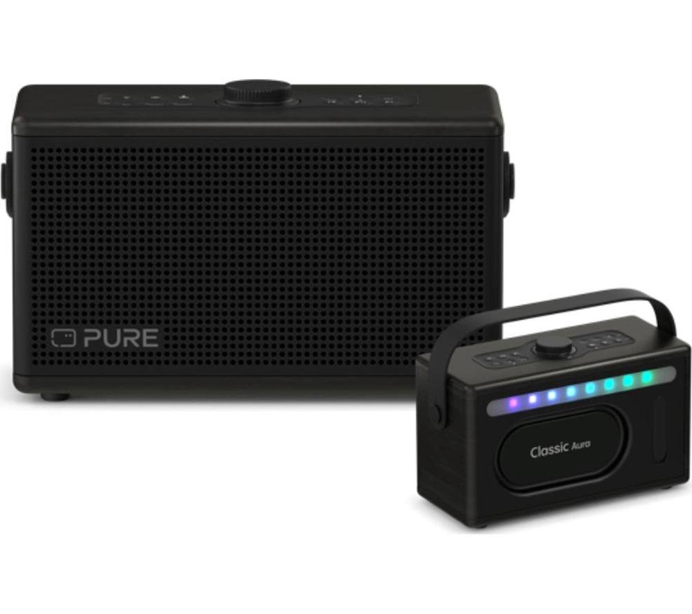 PURE Classic Aura Portable Bluetooth Speaker - Black image number 2 of 8