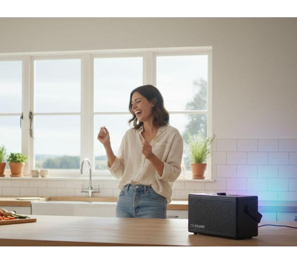 PURE Classic Aura Portable Bluetooth Speaker - Black image number 7 of 8