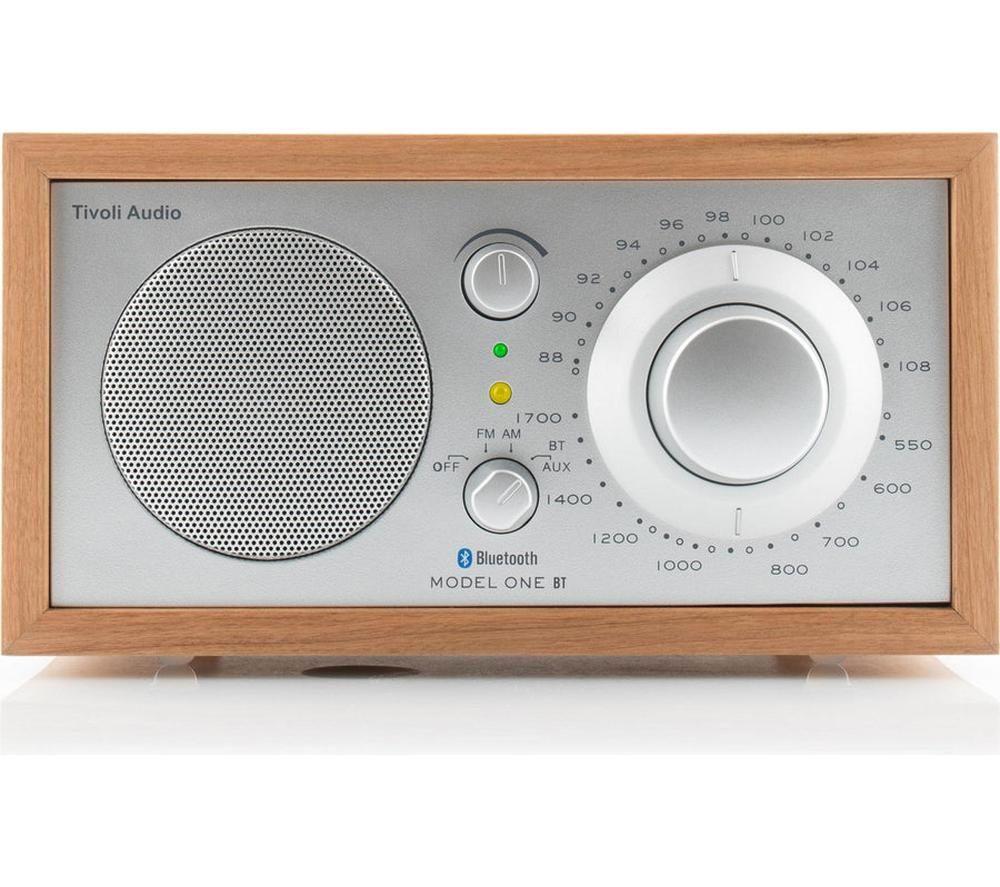 TIVOLI Model One BT M1BT-0184-ROW FM/AM Retro Bluetooth Radio - Cherry & Silver, Silver/Grey
