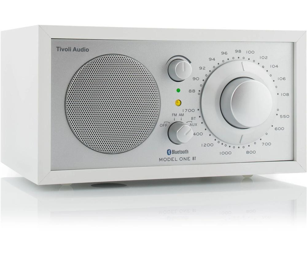TIVOLI Model One BT M1BT-0185-ROW FM/AM Retro Bluetooth Radio - White & Silver image number 2 of 3