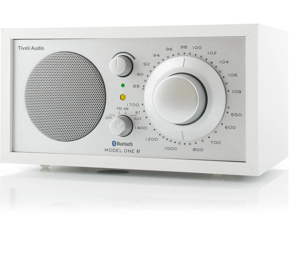 TIVOLI Model One BT M1BT-0185-ROW FM/AM Retro Bluetooth Radio - White & Silver image number 3 of 3