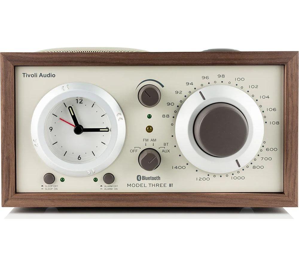 Tivoli Model Three Bt Fm/Am Clock Radio - Walnut & Beige, Brown